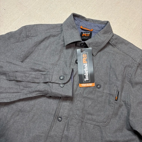 NWT Timberland Pro Original Fit Shirt Men’s Small Gray Button Up Long Sleeve - Picture 1 of 5